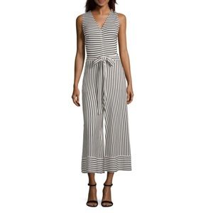 Worthington Black/White Striped Romper